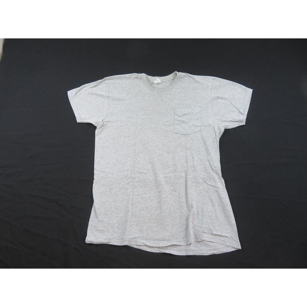 Pocket T-shirt, Blank Plain Selvedge, Gray Sz L 1990s
